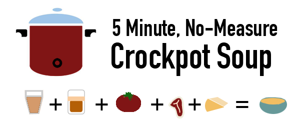 5 Minute, No-Measure Crockpot Soup - 15 minute cheapskate